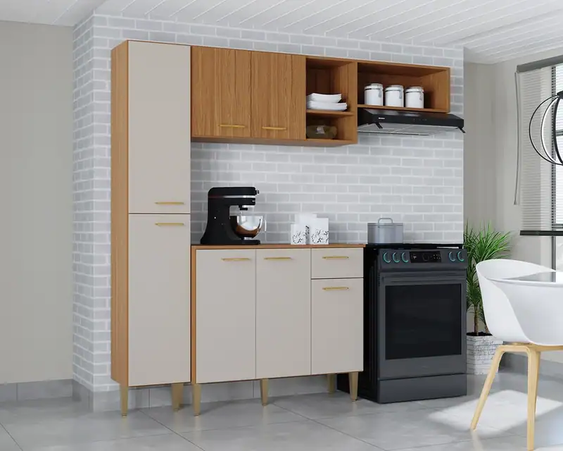 Cozinha Clara - portas Lisa – Jotaí Móveis Fortaleza