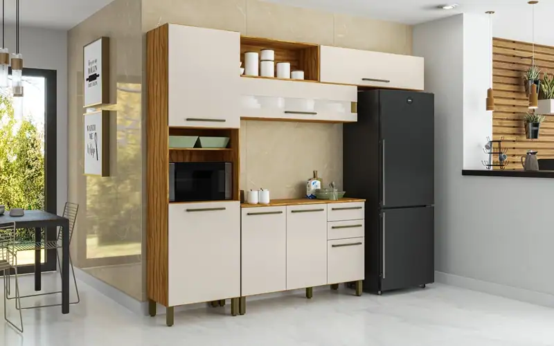 Cozinha Carmenere Completa 100% MDF - Somente Na Cor Off Wite – Jotaí Móveis Fortaleza