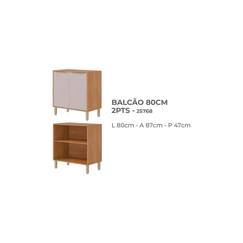 Balcão Divina 80 Cm 2 portas – Jotaí Móveis Fortaleza
