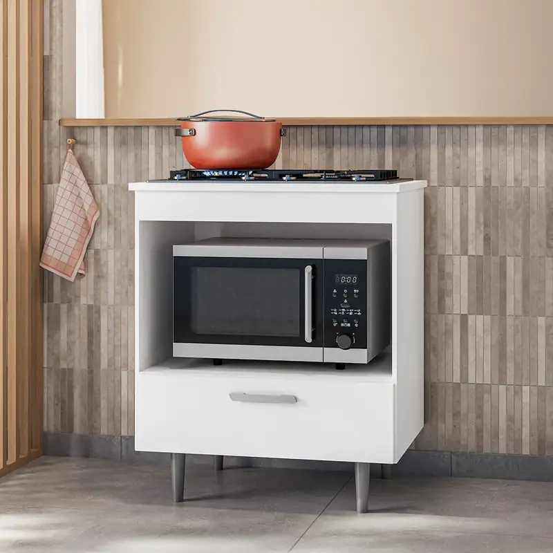 Balcão de Cozinha 1 Gaveta Cooktop 4 Bocas - 100% MDP – Jotaí Móveis Fortaleza