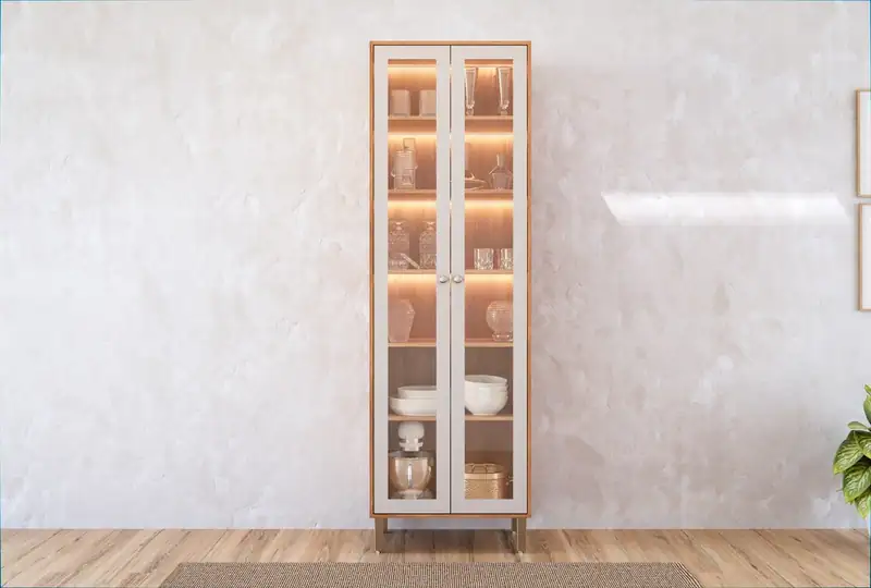 Cristaleira Reflecta com LED Divina 70 Cm 2 portas – Jotaí Móveis Fortaleza