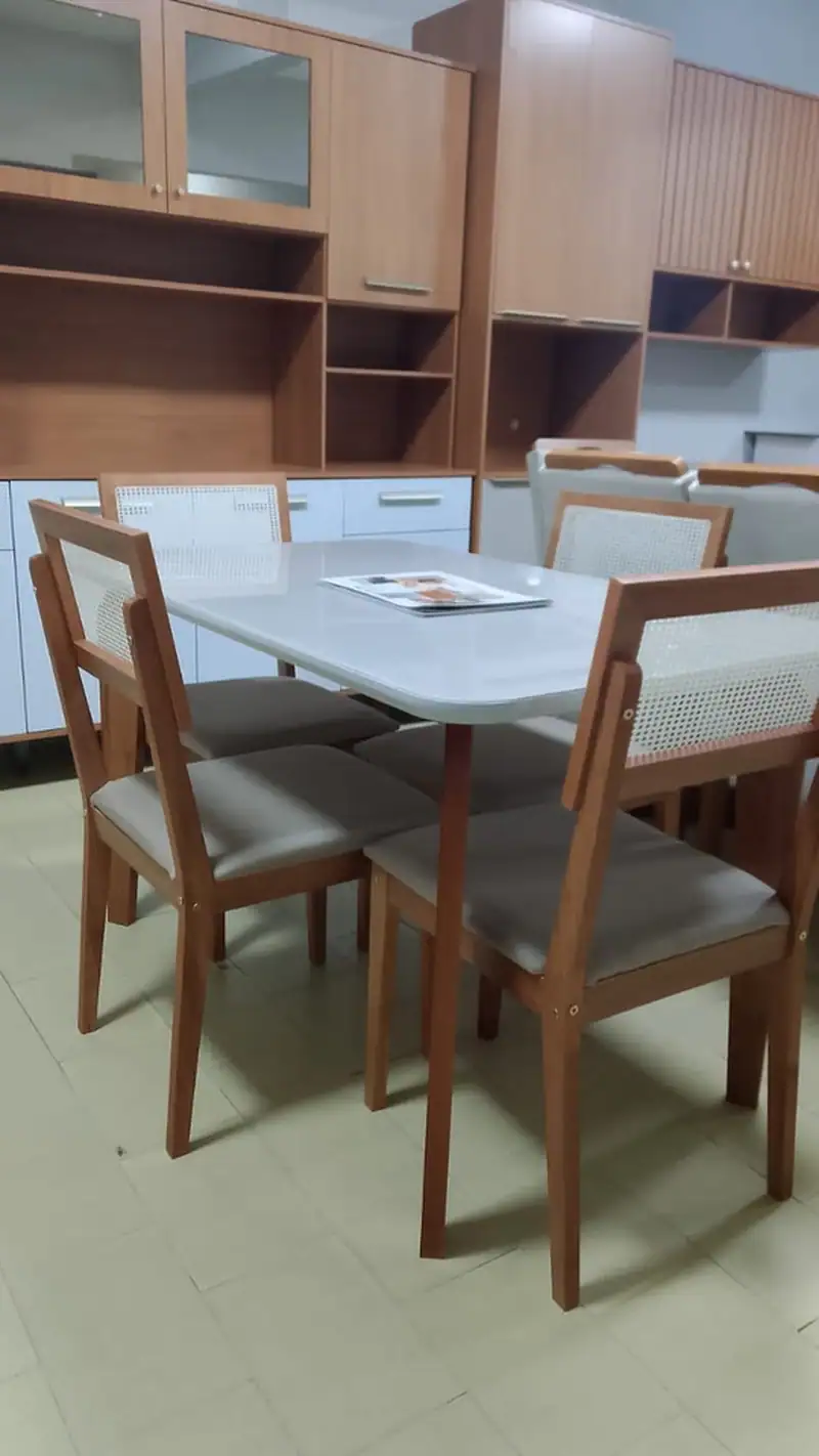 Mesa Papaia 1,30 com Vidro - Madeira – Jotaí Móveis Fortaleza